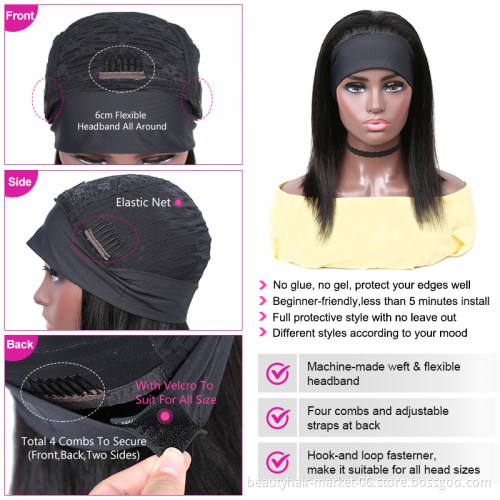 Headband Wig Kinky Curly Braided Headband Wig Headband Wig Human Hair